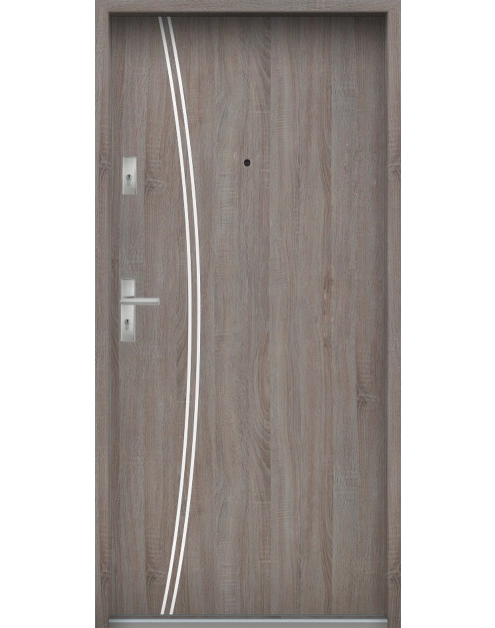 Zdjęcie: Drzwi wejściowe do mieszkań Bastion R-61 Dąb szary 80 cm (NW) prawe ODR KR CENTER