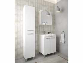 Zestaw łazienkowy szafka z umywalką 60 cm biały połysk DEFTRANS