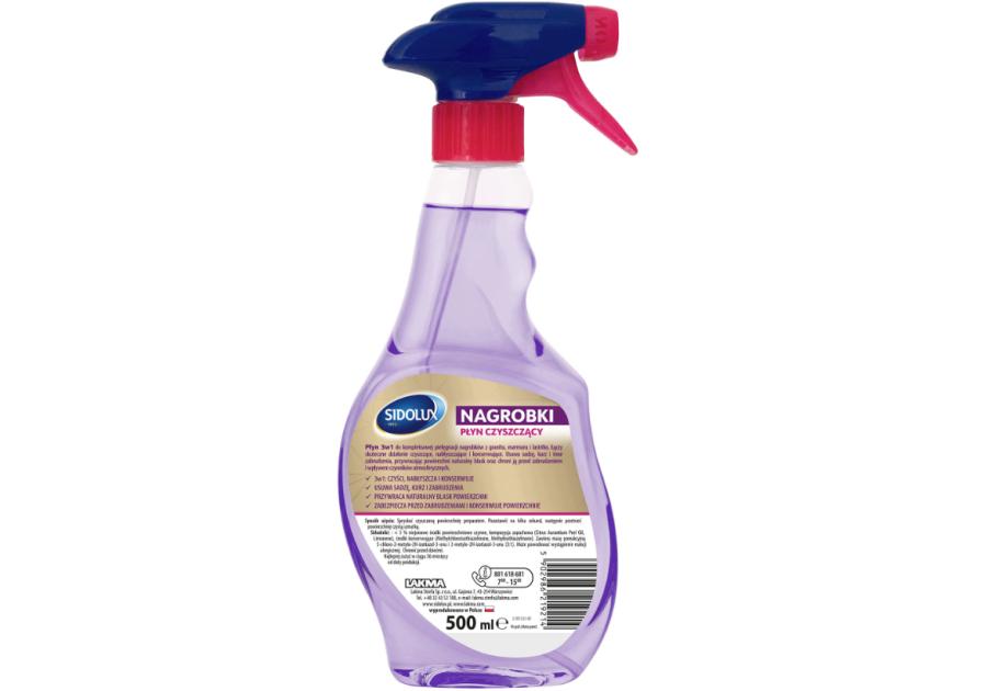 Zdjęcie: Płyn czyszczący 3w1 500 ml Nagrobki SIDOLUX