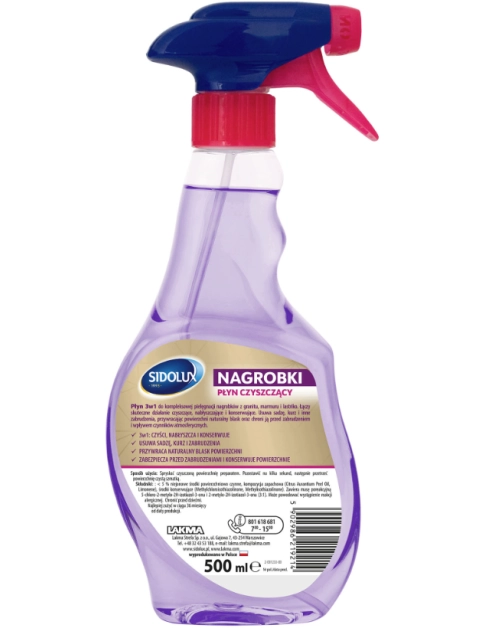 Zdjęcie: Płyn czyszczący 3w1 500 ml Nagrobki SIDOLUX