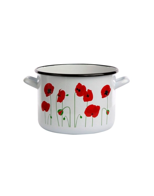 Zdjęcie: Garnek Maki prosty 18 cm - 3,6 L biały SILESIA