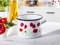 Zdjęcie: Garnek Maki prosty 18 cm - 3,6 L biały SILESIA