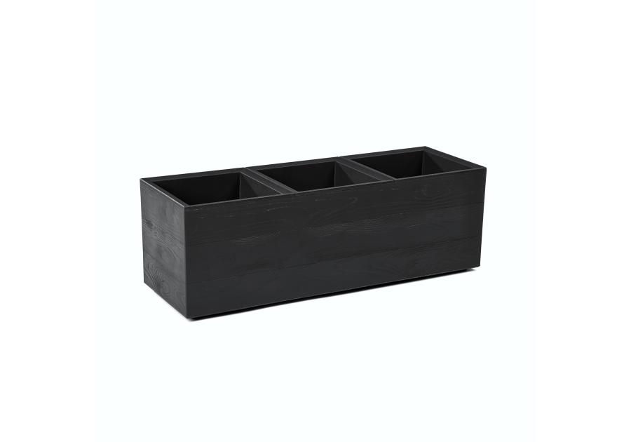 Zdjęcie: Kwietnik Karo 900x300x300 mm deska recycled, czarny LAMELA