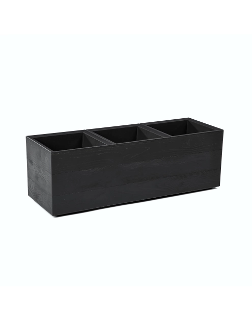 Zdjęcie: Kwietnik Karo 900x300x300 mm deska recycled, czarny LAMELA