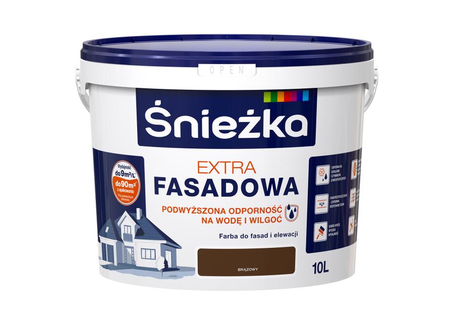 Zdjęcie: Farba Extra Fasadowa Brązowy 10L N ŚNIEŻKA