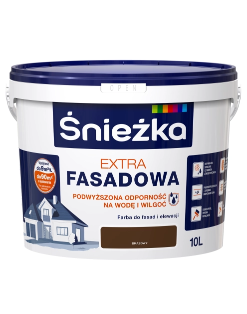 Zdjęcie: Farba Extra Fasadowa Brązowy 10L N ŚNIEŻKA