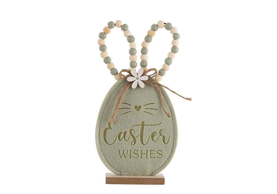 Zdjęcie: Figurka filcowa zając 11x4x22 cm dekor zielone koraliki ALTOMDESIGN