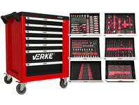 Zdjęcie: Szafka narzędziowa 7+1 szuflad wyposażenie Eva czerwona VERKE