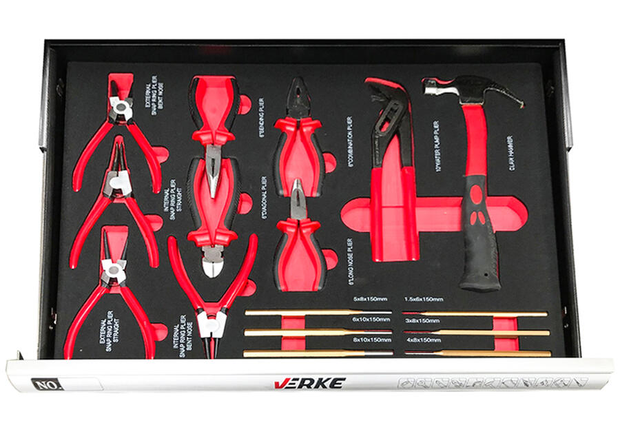 Zdjęcie: Szafka narzędziowa 7+1 szuflad wyposażenie Eva czerwona VERKE