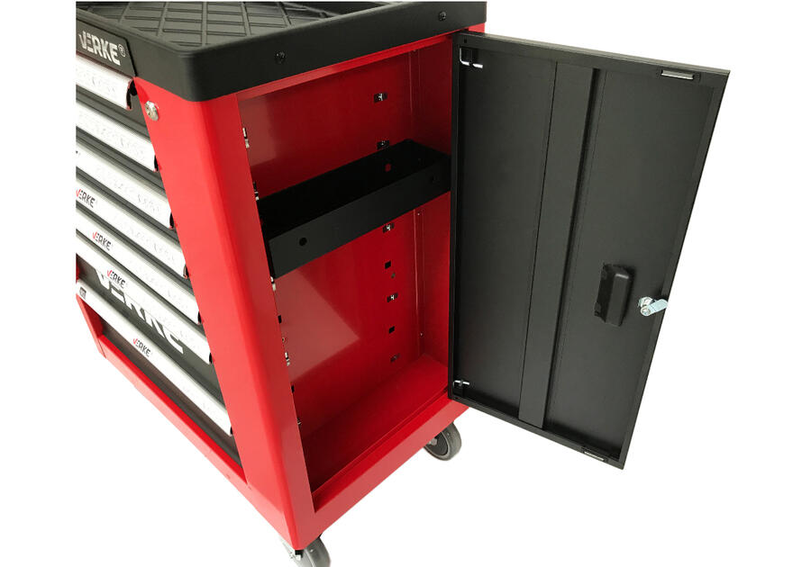 Zdjęcie: Szafka narzędziowa 7+1 szuflad wyposażenie Eva czerwona VERKE