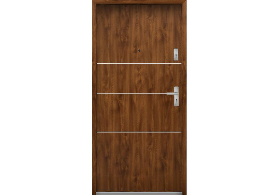 Zdjęcie: Drzwi wejściowe do mieszkań Bastion A-66 Dąb złoty 80 cm lewe OSPŁ KR CENTER