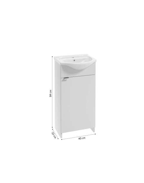 Zdjęcie: Zestaw łazienkowy Kredo szafka z umywalką biała 40 cm DEFTRANS