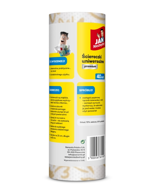 Zdjęcie: Ściereczki na rolce premium 40 sztuk JAN NIEZBĘDNY