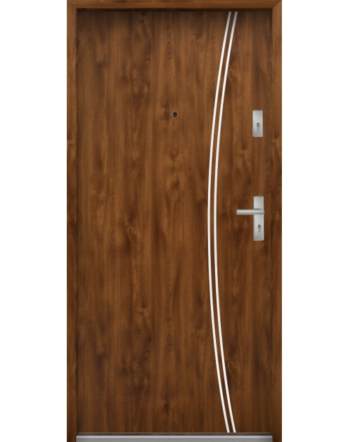 Zdjęcie: Drzwi wejściowe do mieszkań Bastion R-61 Dąb złoty 80 cm lewe OSP KR CENTER