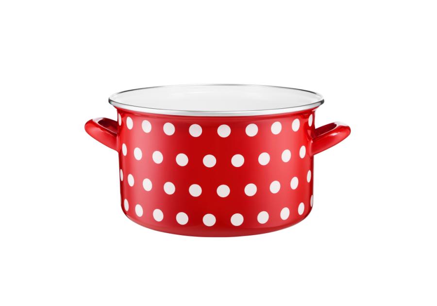 Zdjęcie: Garnek Vigo 22 cm czerwony kropki DOMOTTI