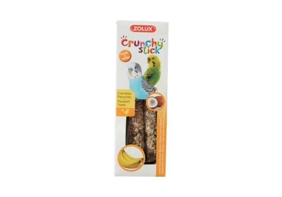 Zdjęcie: Kolba Crunchy Stick dla papugi małej orzech kokosowy banan 85 g ZOLUX