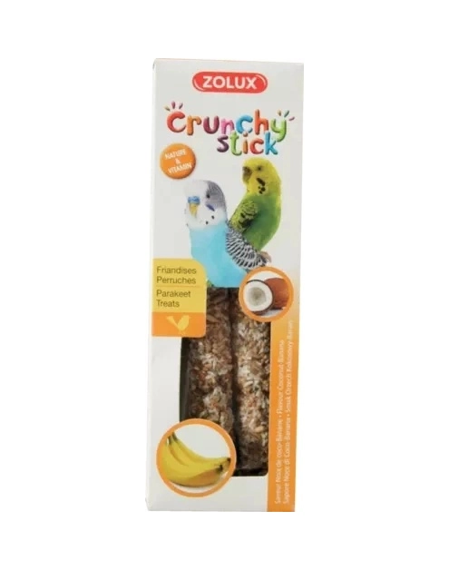 Zdjęcie: Kolba Crunchy Stick dla papugi małej orzech kokosowy banan 85 g ZOLUX