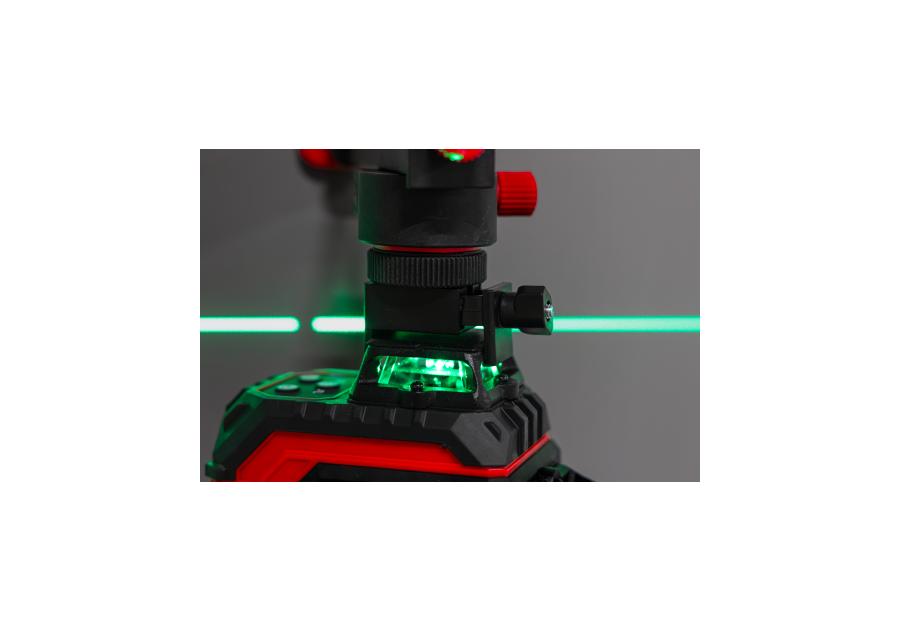 Zdjęcie: Poziomica laserowa 360 laser krzyżowy zielony samopoziomująca 4D zestaw PROLINE