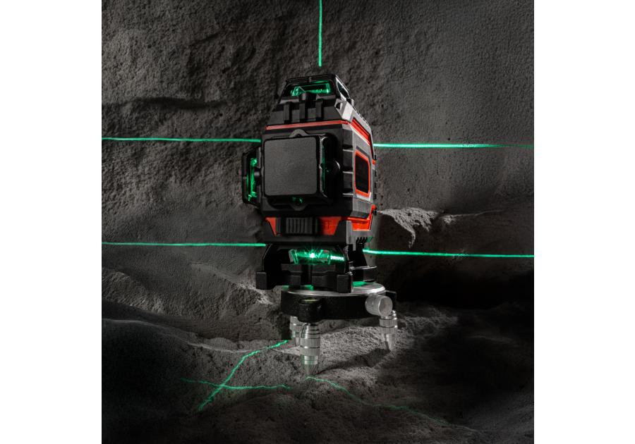Zdjęcie: Poziomica laserowa 360 laser krzyżowy zielony samopoziomująca 4D zestaw PROLINE