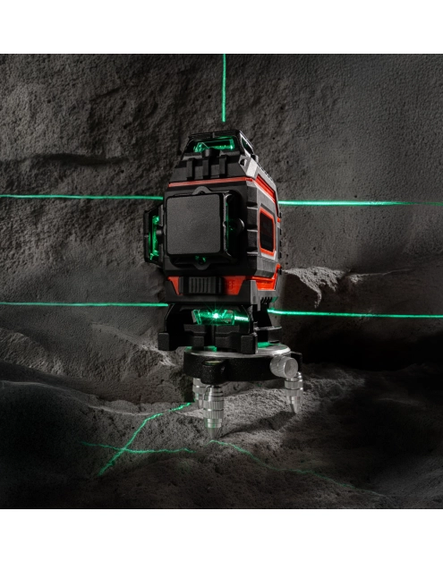 Zdjęcie: Poziomica laserowa 360 laser krzyżowy zielony samopoziomująca 4D zestaw PROLINE
