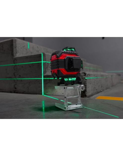 Zdjęcie: Poziomica laserowa 360 laser krzyżowy zielony samopoziomująca 4D zestaw PROLINE