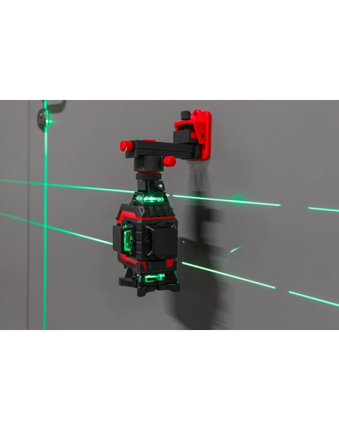 Zdjęcie: Poziomica laserowa 360 laser krzyżowy zielony samopoziomująca 4D zestaw PROLINE