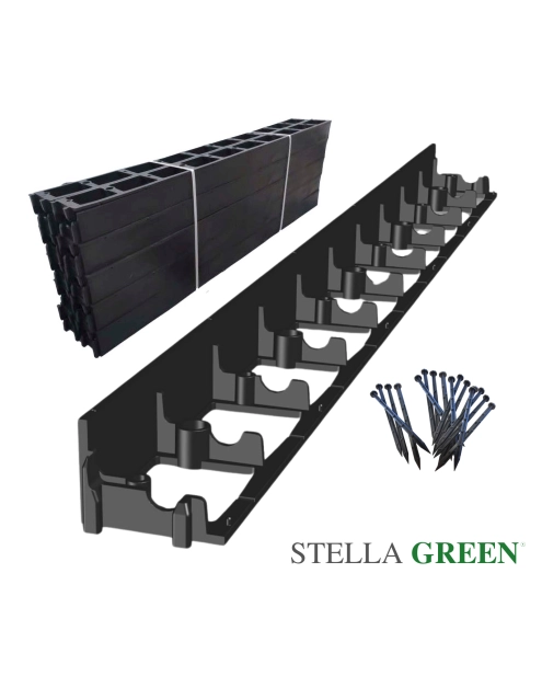 Zdjęcie: Obrzeże ogrodowe 100 cm czarne typu board, wysokość 6,0 cm STELLA GREEN