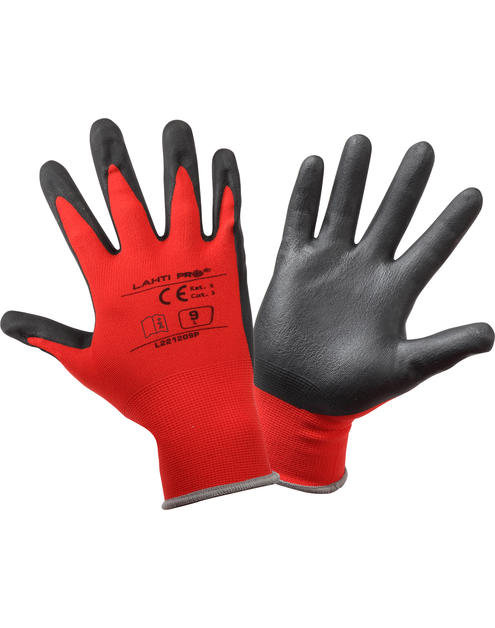 Zdjęcie: Rękawice nitrylowe czerwono-czarne,  11, CE, LAHTI PRO