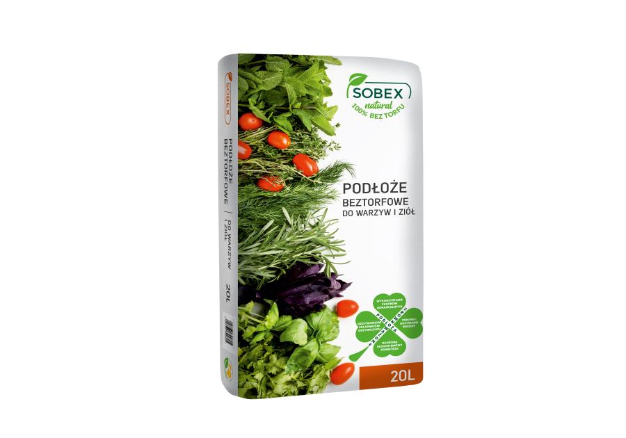 Zdjęcie: Podłoże beztofrowe do warzyw i ziół 20 L SOBEX