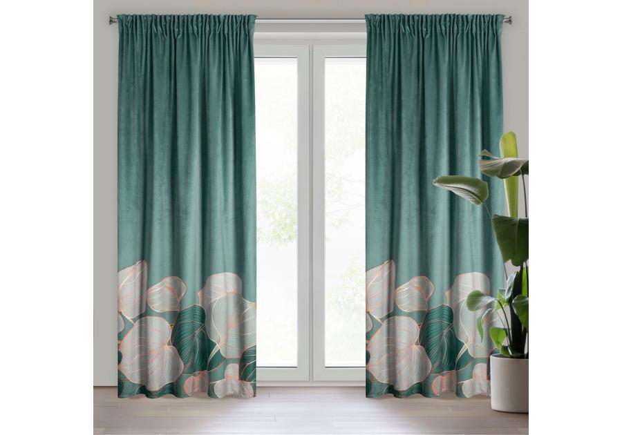 Zdjęcie: Zasłona gotowa Beldis na taśmie 140 x 270 cm szałwiowy EUROFIRANY