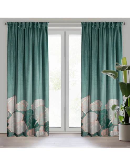 Zdjęcie: Zasłona gotowa Beldis na taśmie 140 x 270 cm szałwiowy EUROFIRANY