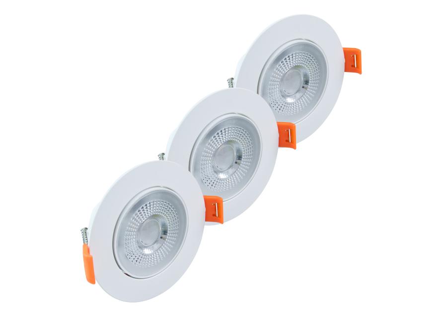 Zdjęcie: Lampa podtynkowa LED, 4,9 W, 346 lm, 4000 K, biała, 3 szt. DPM SOLID