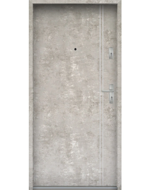 Zdjęcie: Drzwi wejściowe do mieszkań Bastion A-37 Beton naturalny 80 cm lewe ODR KR CENTER