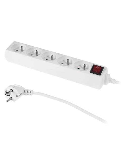 Zdjęcie: Przedłużacz stały z pięciokrotnym gniazdem wtyczkowym PS-570WS/1,5 Eco biały PLASTROL