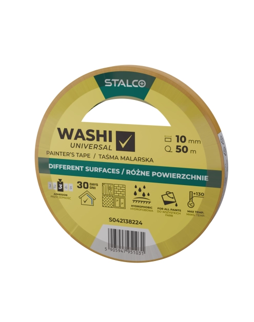 Zdjęcie: Taśma malarska Washi uniwersalna 10 mm x 50 m STALCO
