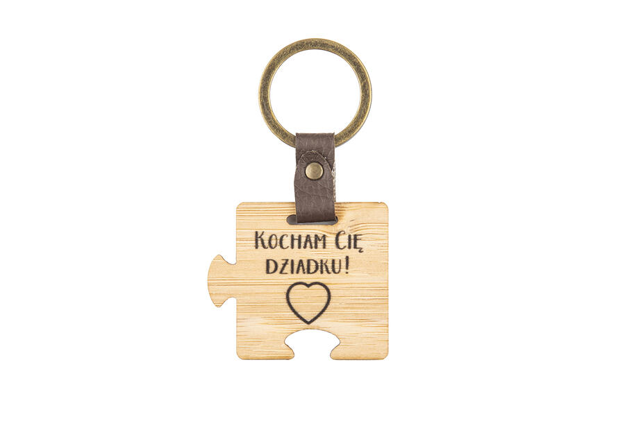 Zdjęcie: Brelok drewniany z grawerem 3,5x4 dzień dziadka ALTOMDESIGN