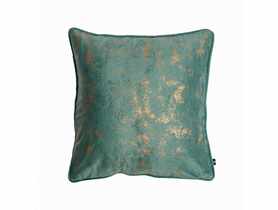 Poszewka welwetowa ze złotym nadrukiem oh my chic turkus-złoty 45x45 cm CHIC HOME