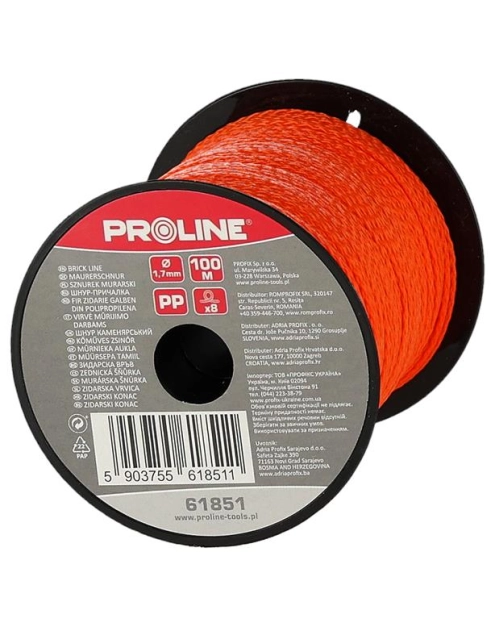 Zdjęcie: Sznurek murarski 1,7 mm x 50 m pomarańczowy PROLINE