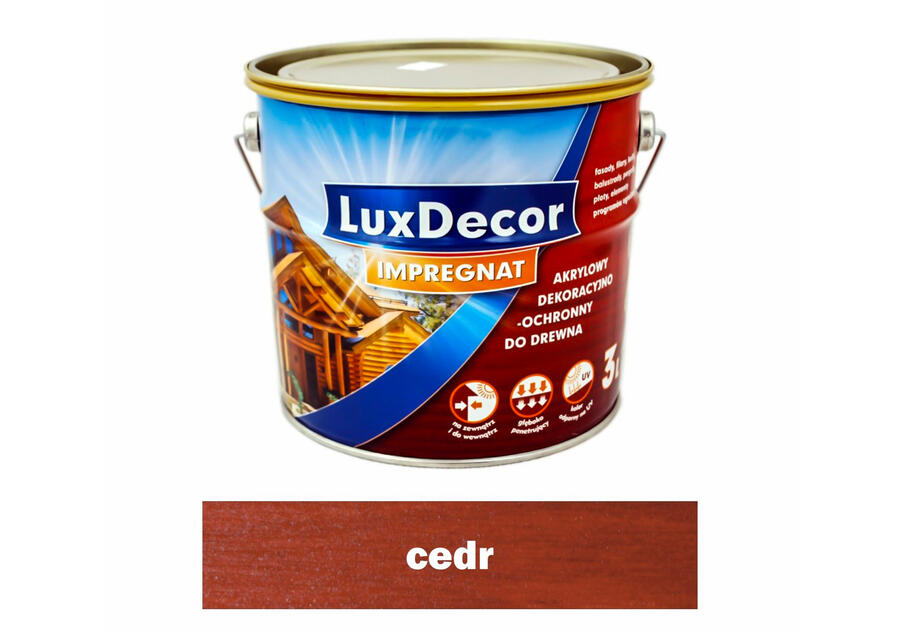 Zdjęcie: Impregnat do drewna 3 L cedr LUXDECOR