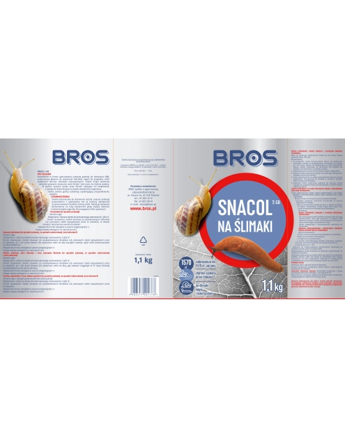 Zdjęcie: Preparat na ślimaki Snacol 3GB - 1,1 kg BROS