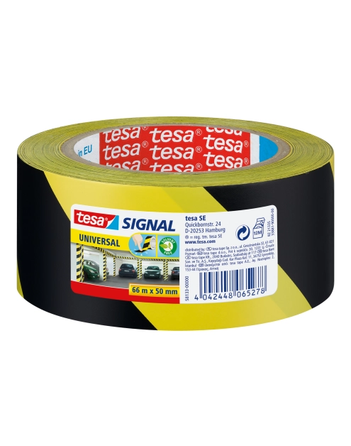 Zdjęcie: Taśma Signal 66m x 50mm żółto-czarna TESA