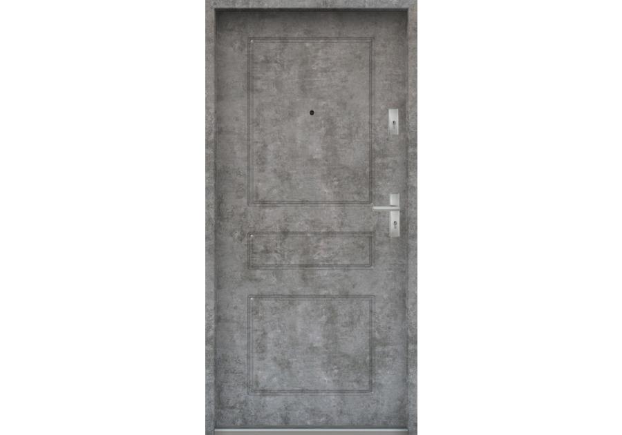 Zdjęcie: Drzwi wejściowe do mieszkań Bastion T-56 Beton srebrny 90 cm lewe OSP KR CENTER