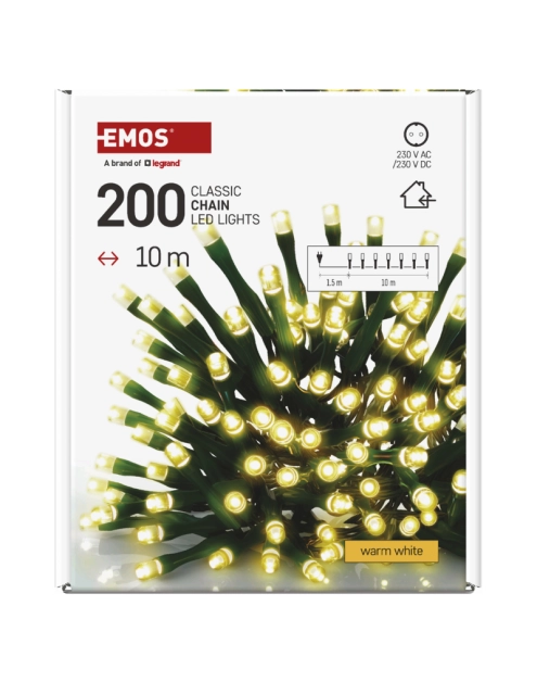 Zdjęcie: Lampki choinkowe 200 LED 10 m IP20 WW EMOS