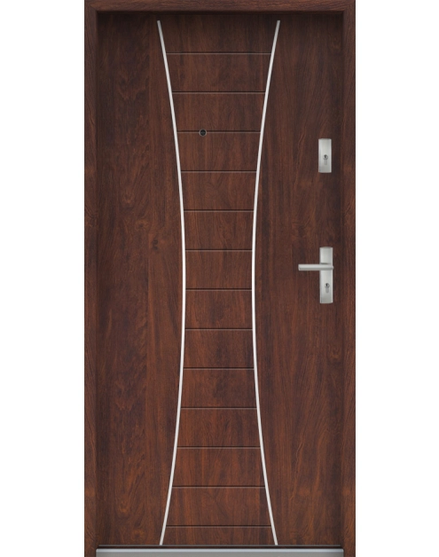 Zdjęcie: Drzwi wejściowe do mieszkań Bastion R-63 Kasztan 80 cm (NW) lewe ODP KR CENTER
