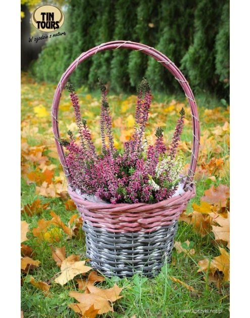 Zdjęcie: Koszyk do obsadzania kwiatami osłonka z folią 23,5x17/42 cm TIN TOURS