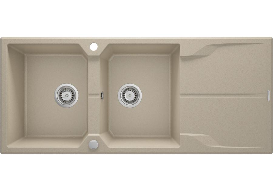 Zdjęcie: Zlewozmywak Andante piaskowy granit 2K Z/O 1160x500x224, 3,5", space saver DEANTE