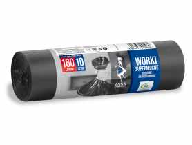 Worki na śmieci supermocne ldpe 160 L - 10 szt. czarne ANNA ZARADNA