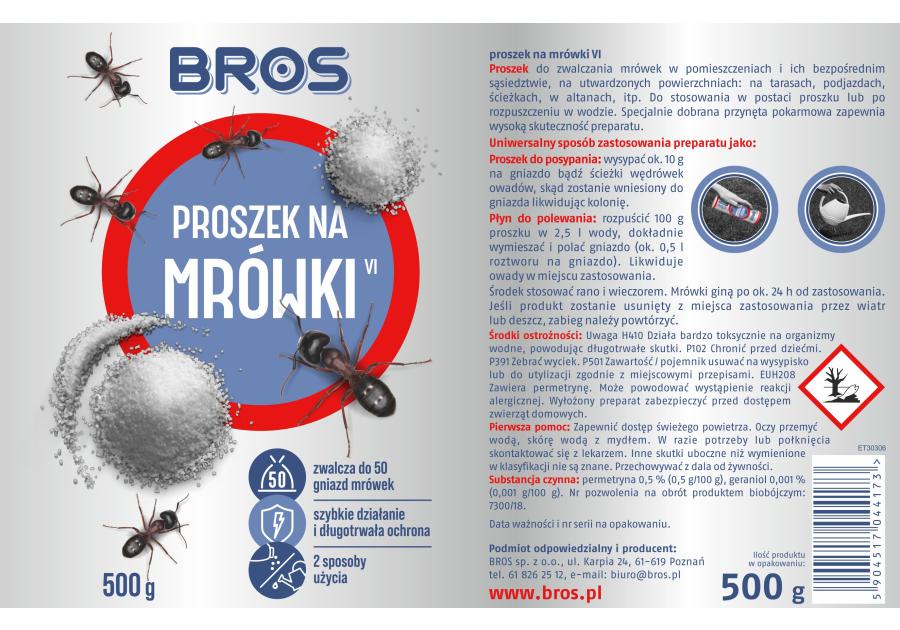 Zdjęcie: Proszek na mrówki 500 g BROS