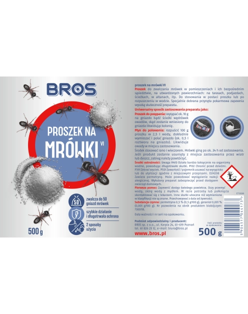 Zdjęcie: Proszek na mrówki 500 g BROS