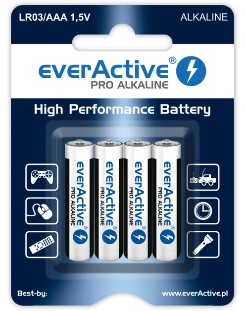 Zdjęcie: Baterie LR03 1,5 V AAA Pro Alkaline EVERACTIVE